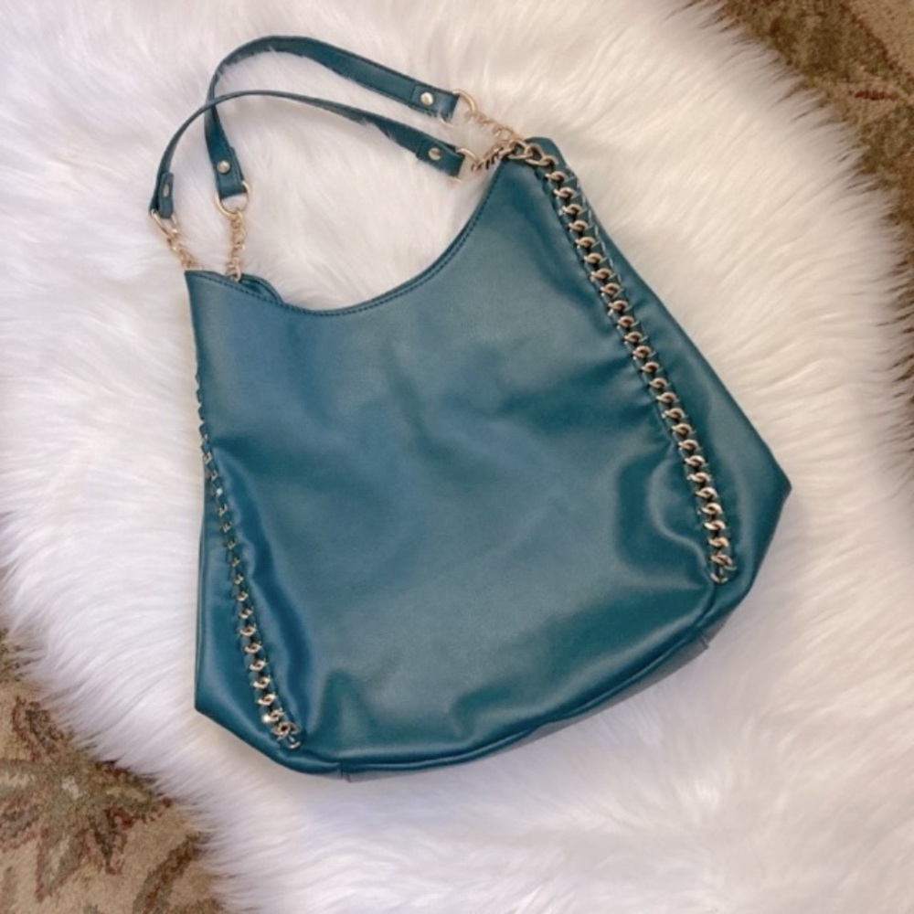 Bebe Colette Emerald triple entry Hobo Chain-Accent Shoulder Bag 😍 - Picture 3 of 8